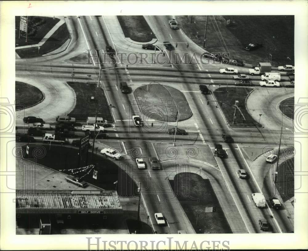 1991 Press Photo Aerial view of intersection of Lapalco and Barataria in Marrero - Historic Images