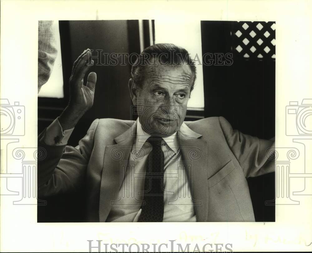 1987 Press Photo Jean Lecanuet, French head of the 47-member trade mission - Historic Images