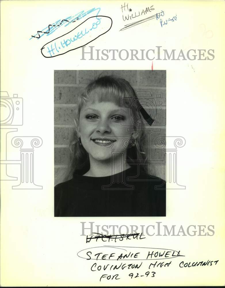 1992 Press Photo Stefanie Howell, Covington High columnist - Historic Images