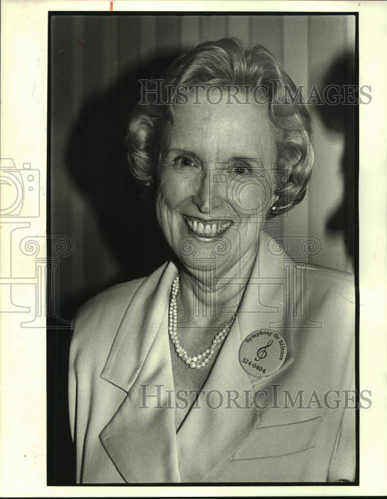 1988 Press Photo Cappy Leake in Symphony Society Event at Fairmont Hotel - Historic Images