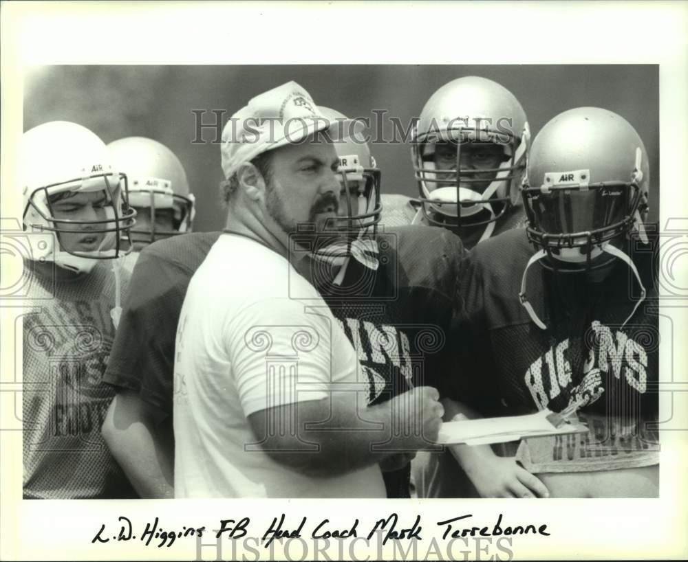 Press Photo L.W. Higgins, Head Football Coach Mark Terrebonne - Historic Images