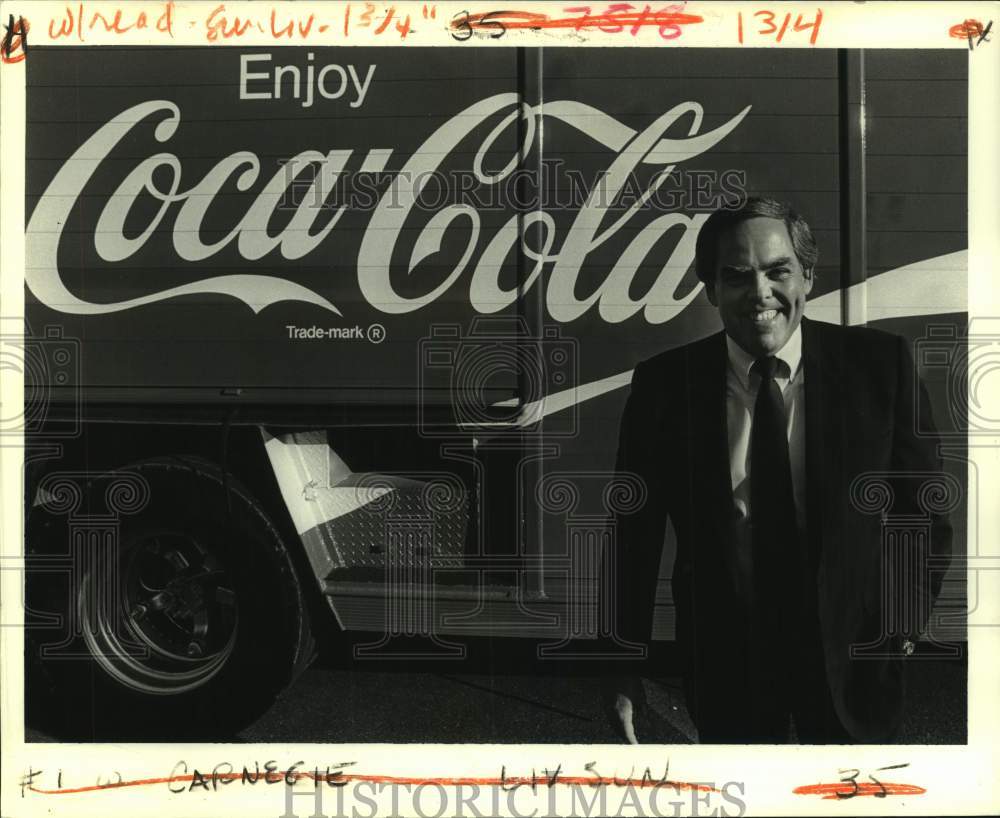 1986 Press Photo Ron Jones, President of Louisiana Coca-Cola Bottling Company - Historic Images