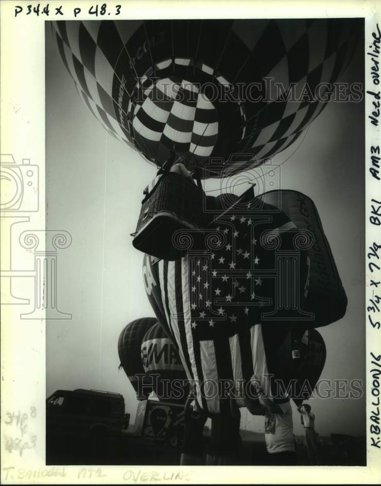 1992 Press Photo Balloons going up at Louisiana Hot Air Balloon Festival - Historic Images