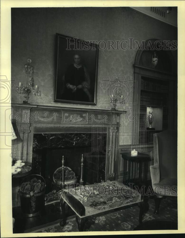 1992 Press Photo Fire lace in the drawing room - Longue Vue Gardens - Historic Images