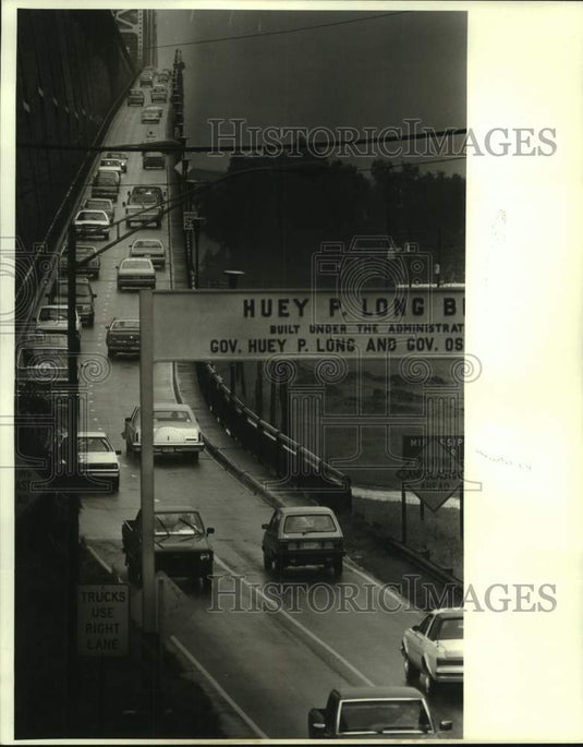 1987 Press Photo Traffic on the Huey Long Bridge in Jefferson - Historic Images