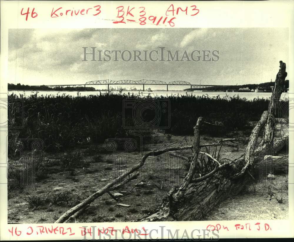 1986 Press Photo Riverfront near Labarre Road in Metairie - Historic Images