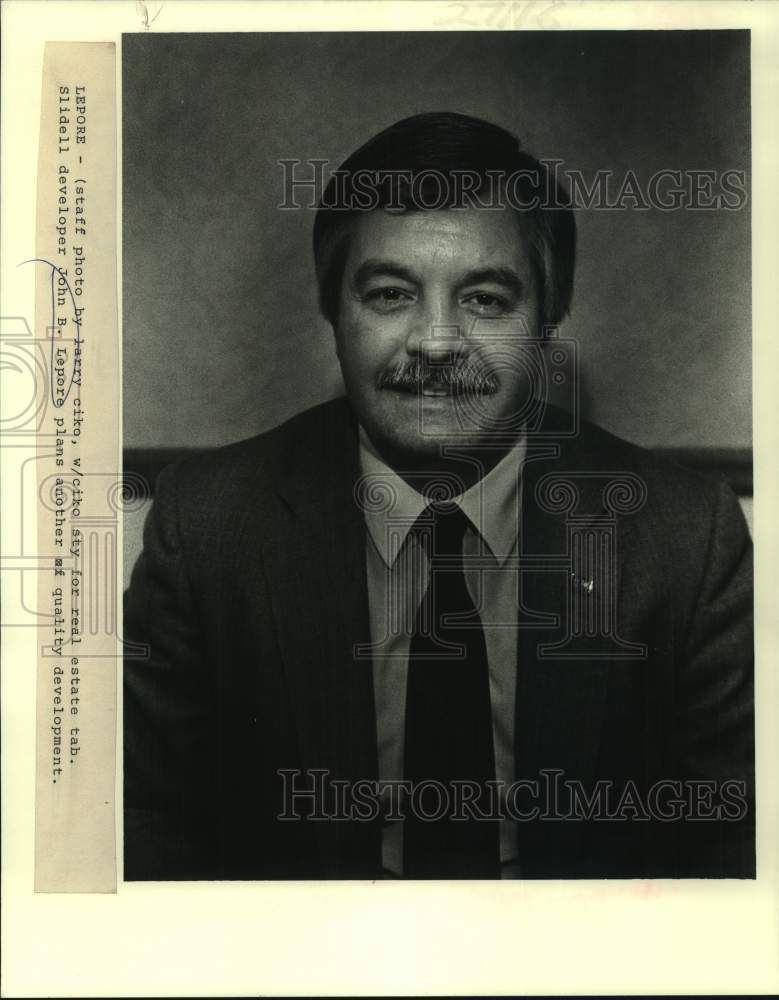 1986 Press Photo Slidell developer John B. Lepore - Historic Images