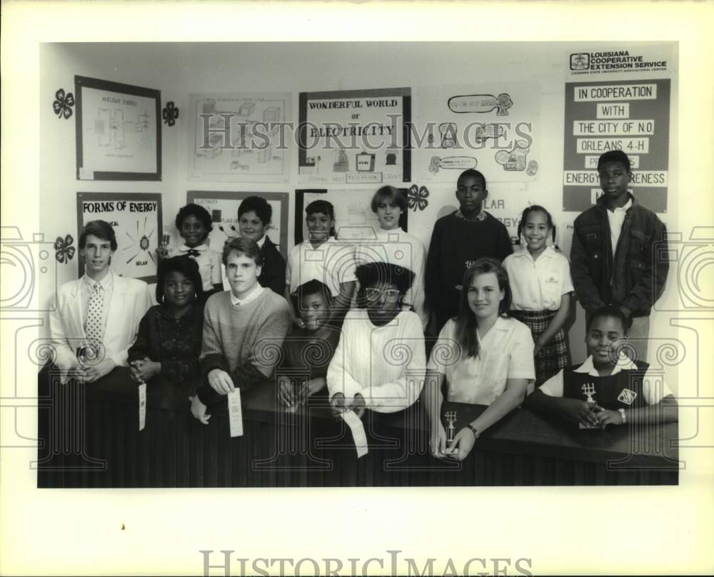 1989 Press Photo Kids awarded in the Energy Awareness Contest of Louisiana - Historic Images