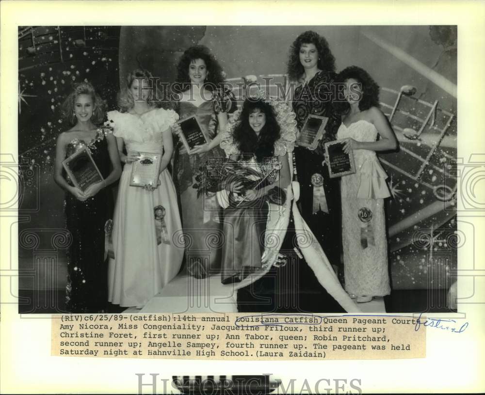 1989 Press Photo Louisiana Catfish Queen Pageant Court Festival winners - Historic Images