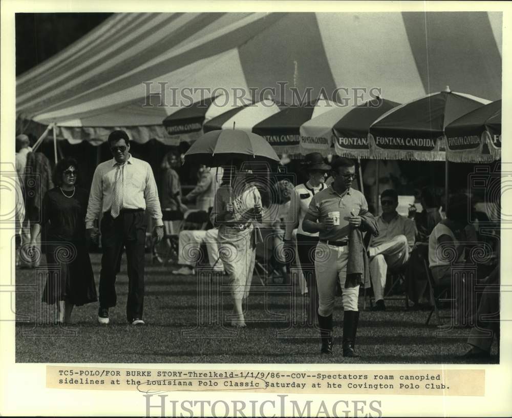 1986 Press Photo Spectators at the Louisiana Polo Classic in Covington Polo Club - Historic Images