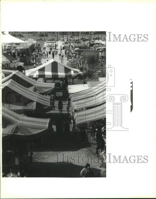 1993 Press Photo View of carnival tents & food booths- Louisiana Shrimp Festival - Historic Images