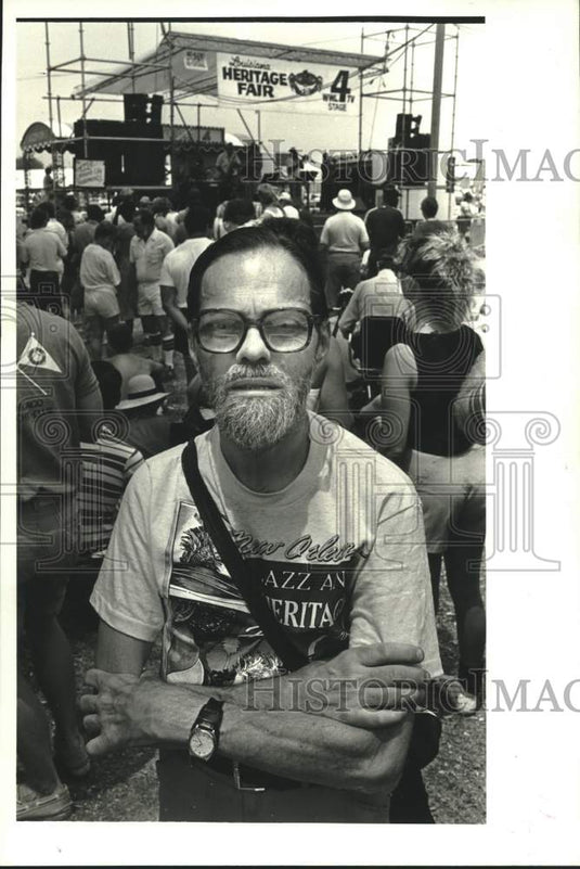 1987 Press Photo Jazz zealot Bo Lignercrona at the Jazz & Heritage Festival - Historic Images