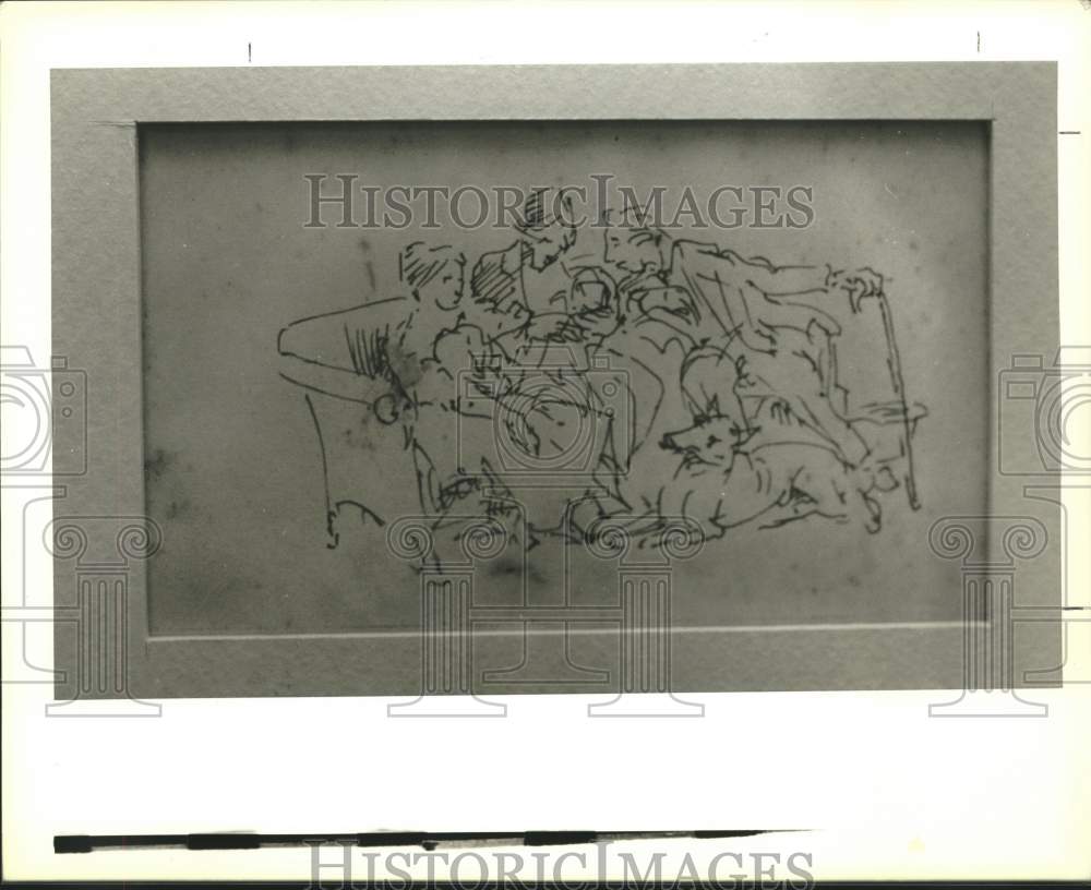 1990 Press Photo A sketch by Joel Levitt - Historic Images