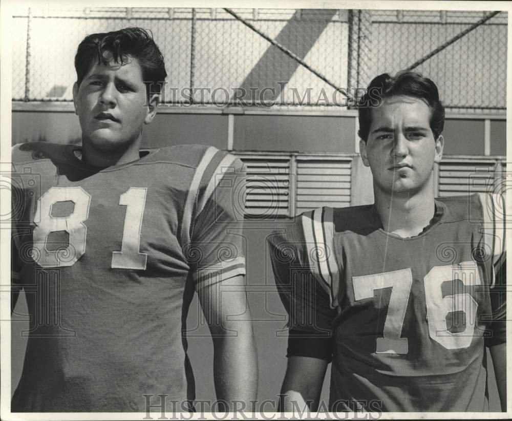 Press Photo Football players Stan Galle and Ray Gautreaux - Historic Images