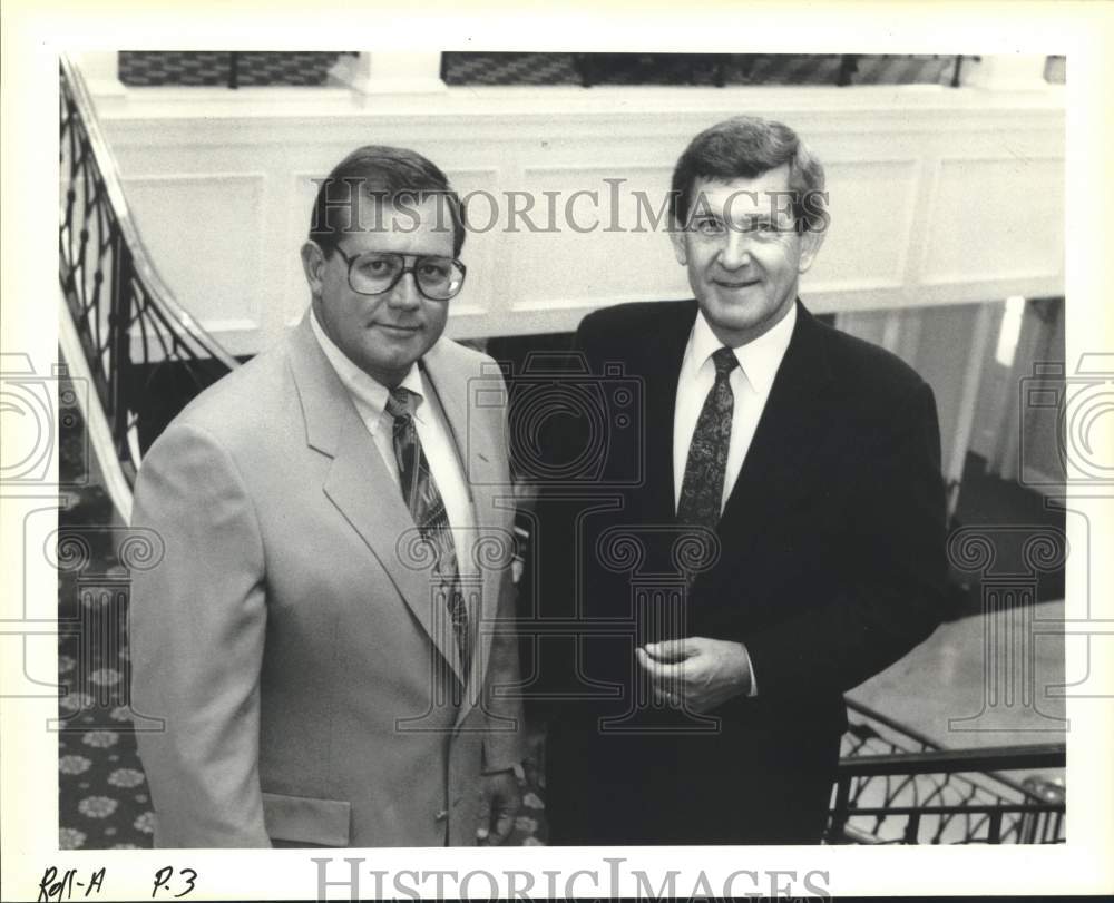 1991 Press Photo Jack Levine Jr., C. David Burns, The Propeller Club - Historic Images