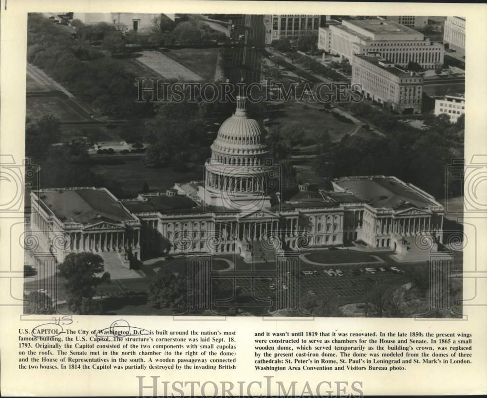 1989 Press Photo Washington, D.C. is built around the U.S. Capitol Building - Historic Images