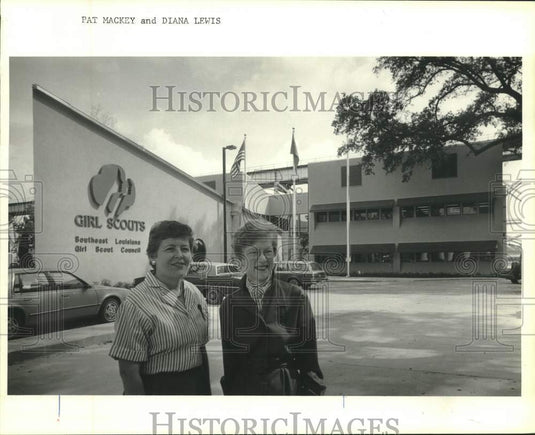 1986 Press Photo Pat Mackey & Diana Lewis Southeast Louisiana Girl Scout Council - Historic Images