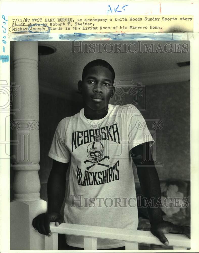 1967 Mickey Joseph stands in the Living Room of his Marrero home-Historic Images