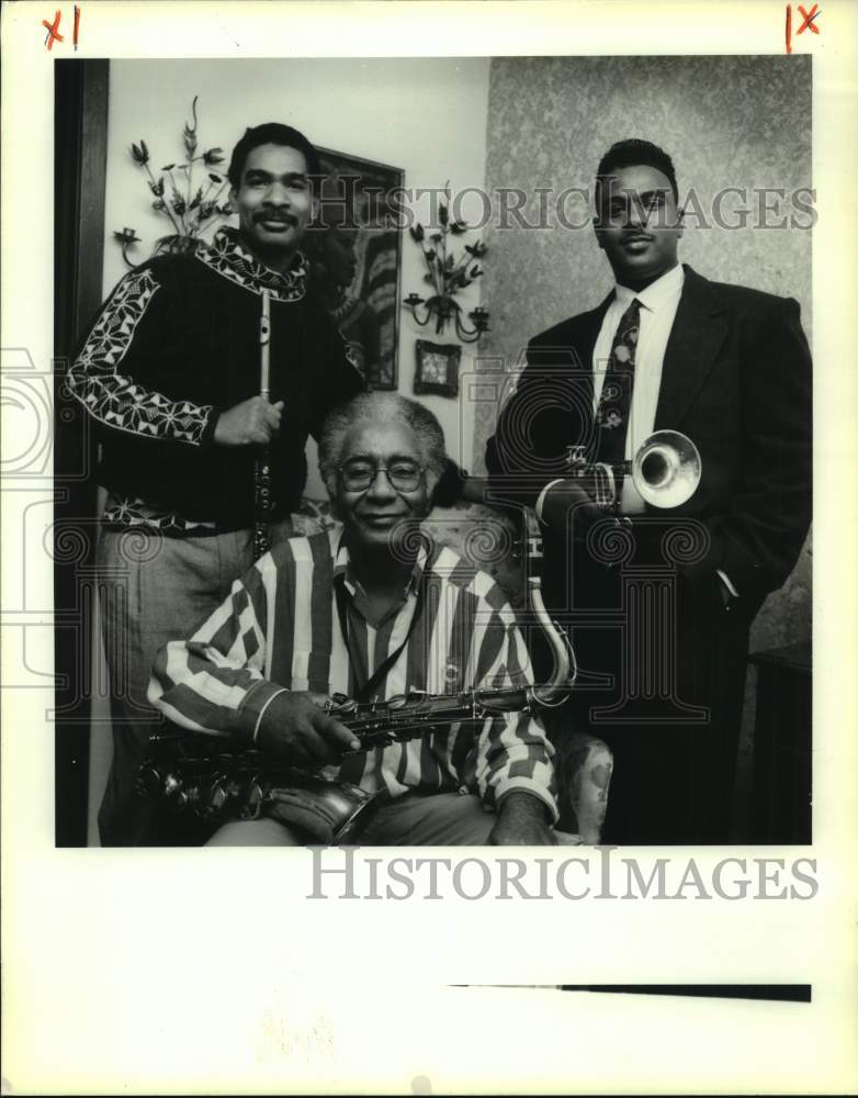 1991 Press Photo The Jordan Family of Musicians: Kent, Edward and Marlon - Historic Images