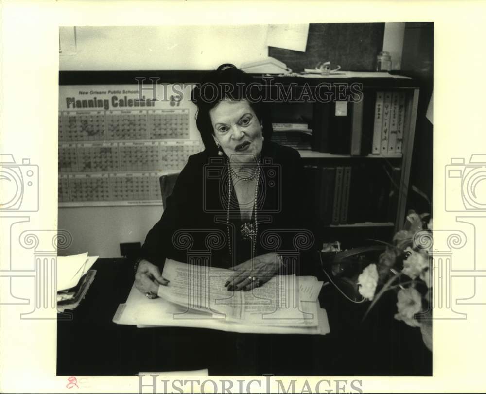 1987 Press Photo Edna Mae Klein, L.E. Rabouin Vocational High School - Historic Images