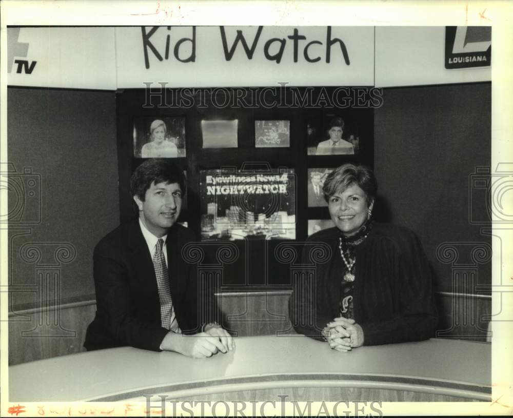 1990 Press Photo Mahlon Sanford and Mary Kittle On Set of Kid Watch - Historic Images