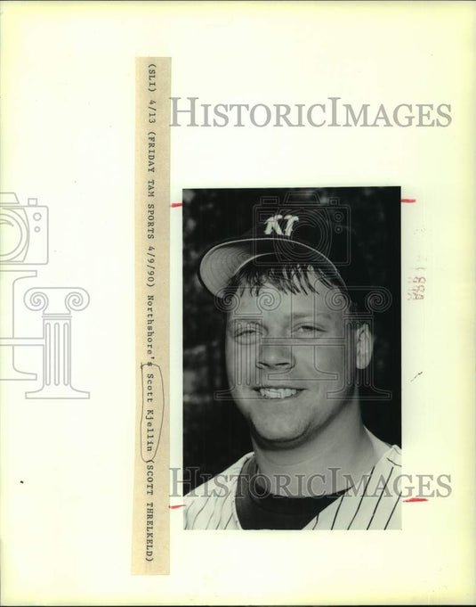 1990 Press Photo Baseball - Northshore's Scott Kjellin - Historic Images