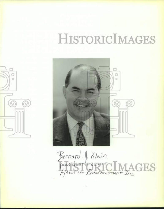 1994 Press Photo Bernard J. Klein, president & owner Astoria Entertainment Inc. - Historic Images
