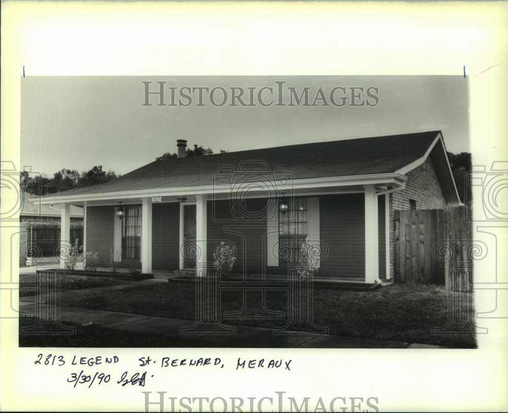 1990 Press Photo House on 2813 Legend St. Bernard, Meraus- Housing - Historic Images