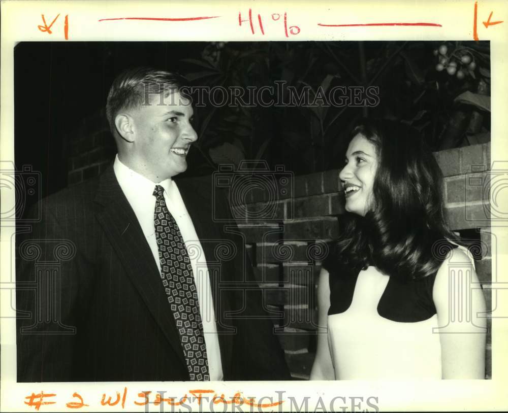 1992 Press Photo Robert Judice, Jackie Terrebonne at Sweet 16- Lawn Tennis Event - Historic Images