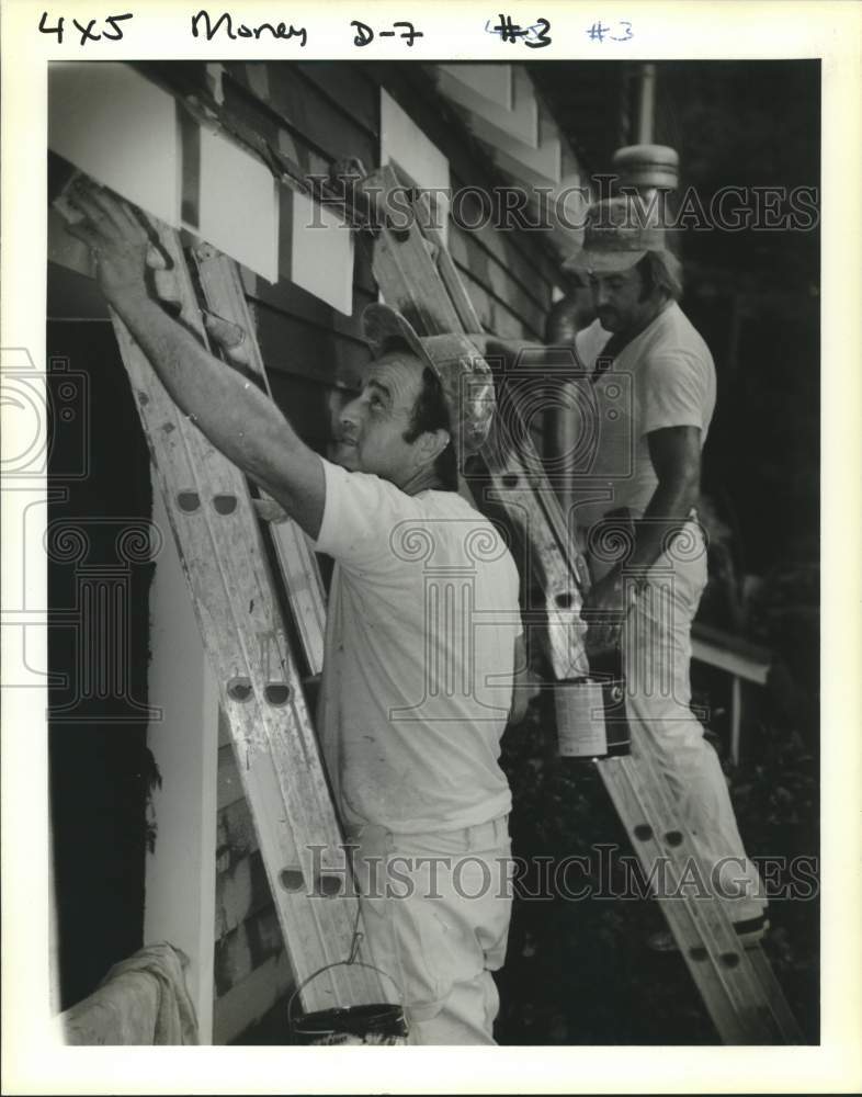 1990 Press Photo Tony and Todd Labiche, house painters - Historic Images