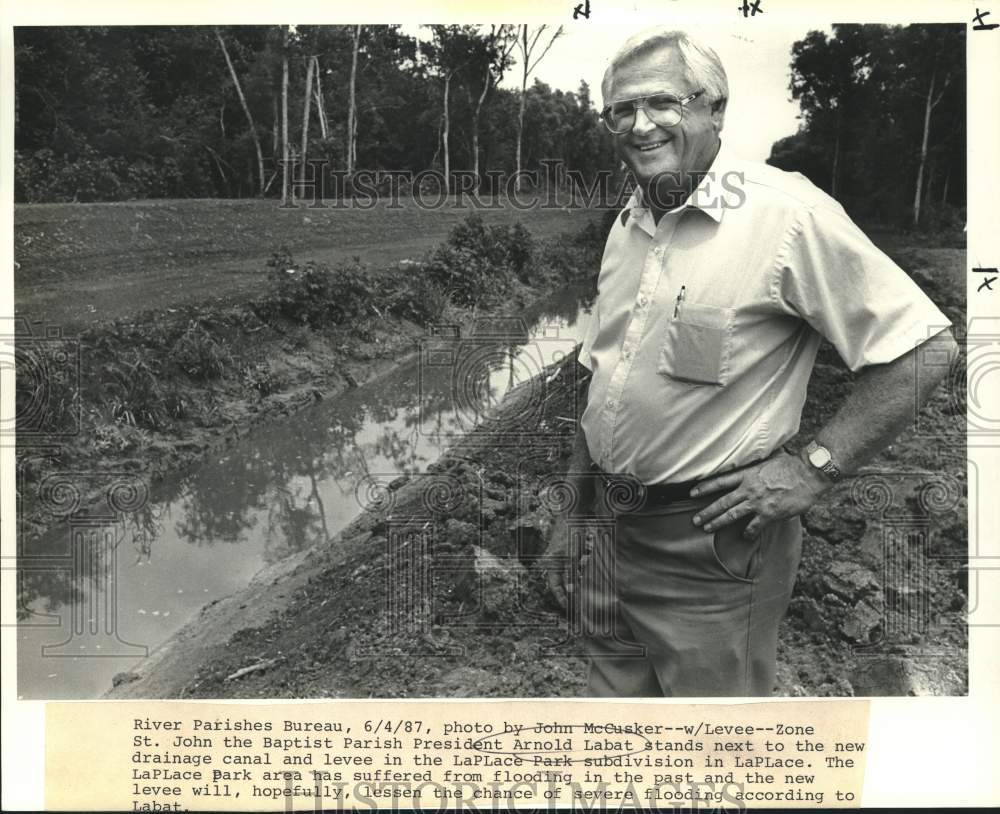 1987 Press Photo Arnold Labat, St. John the Baptist Parish President - Historic Images