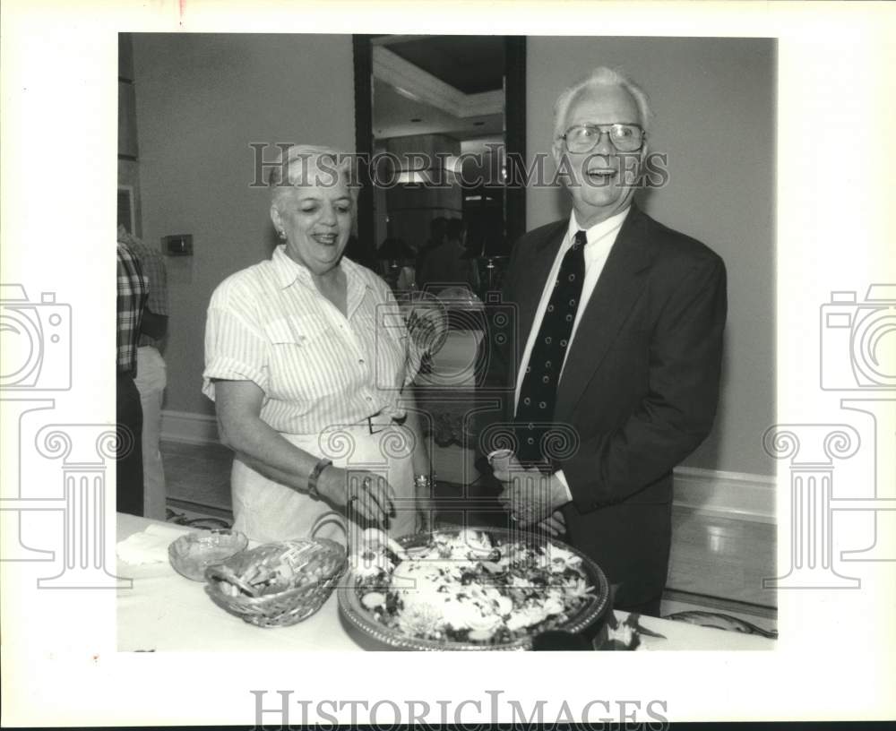 1992 Press Photo Emma Freeman, Bob Lancaster in One River Place Party - Historic Images