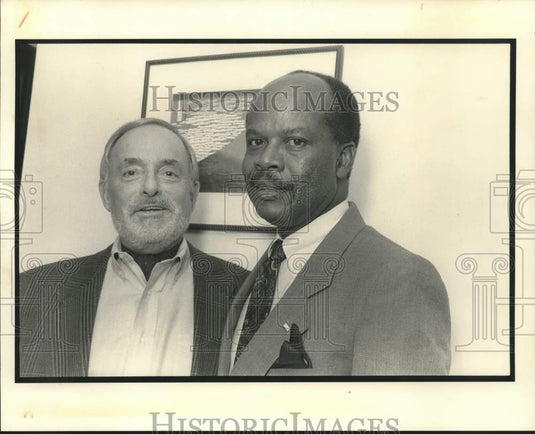 1990 Press Photo John Ormond & Yves Laborde, Director International Relations - Historic Images