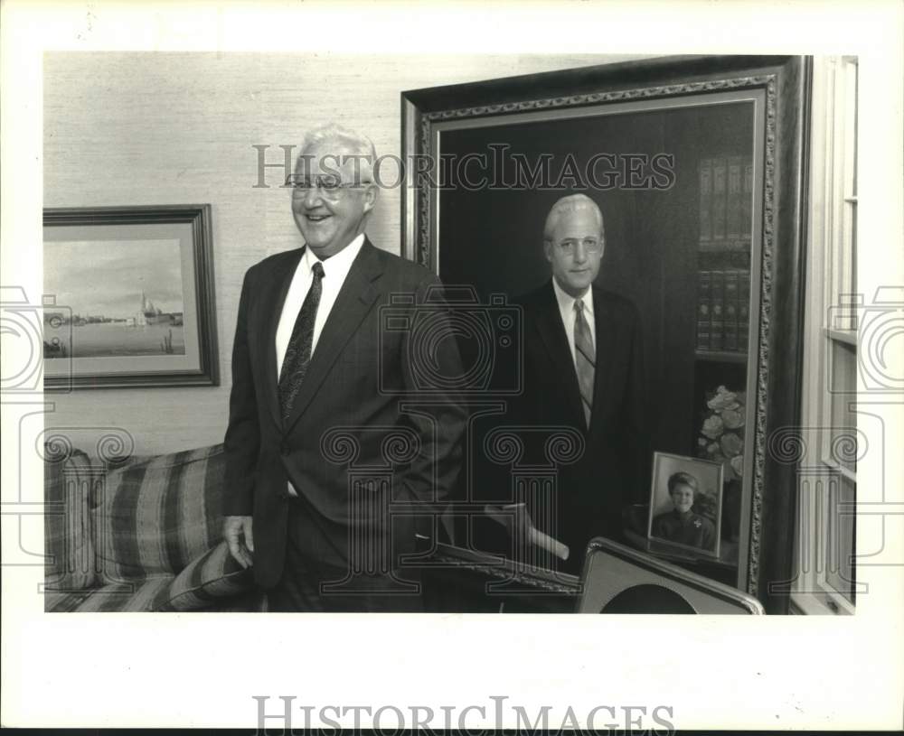 1992 Press Photo Former Mayor Moon Landrieu At Portrait Unveiling, New Orleans - Historic Images