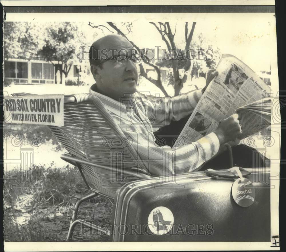 1972 Boston Manager Eddie Kasko Relaxes in Florida - Historic Images