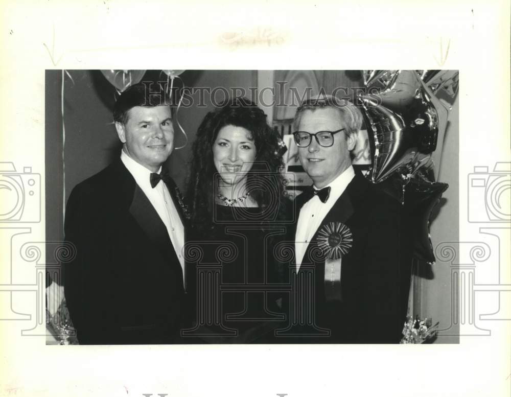 1991 Press Photo Stan Maher, Deborah Bell and Dr. David Kastl at hospital gala - Historic Images