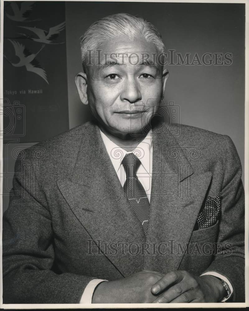 Press Photo Yoshito Kojima of Japan Air Lines on speaking tour of the U.S. - Historic Images