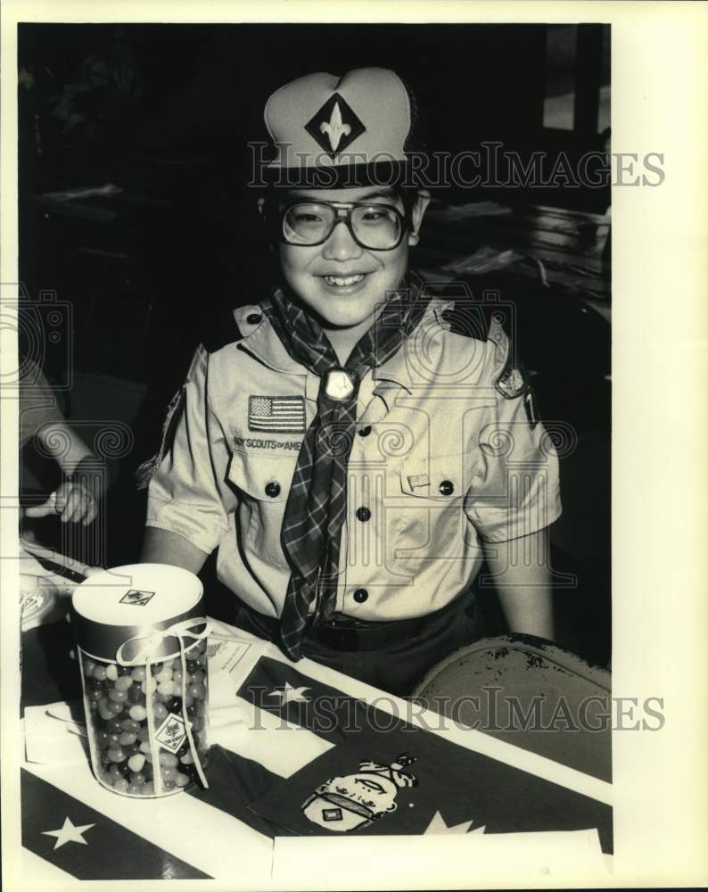 1989 Press Photo Cub Scout Pack meeting at St. Cletus Church in Gretna - Historic Images