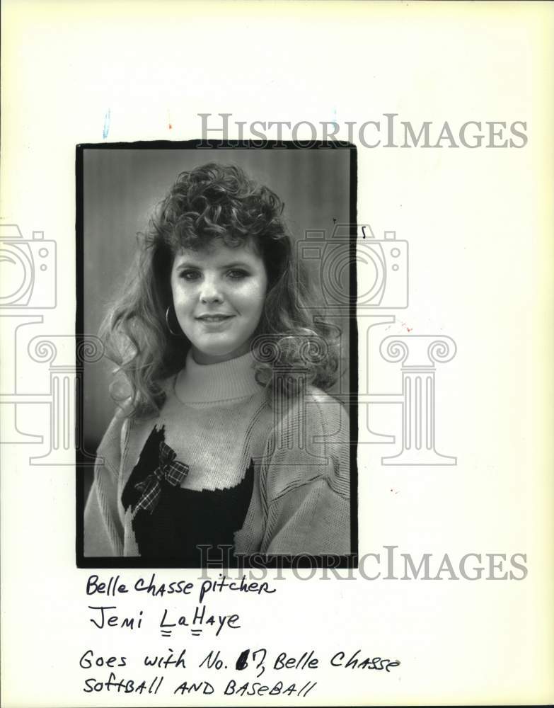1988 Press Photo Belle Chasse pitcher Jemi LaHaye - Historic Images