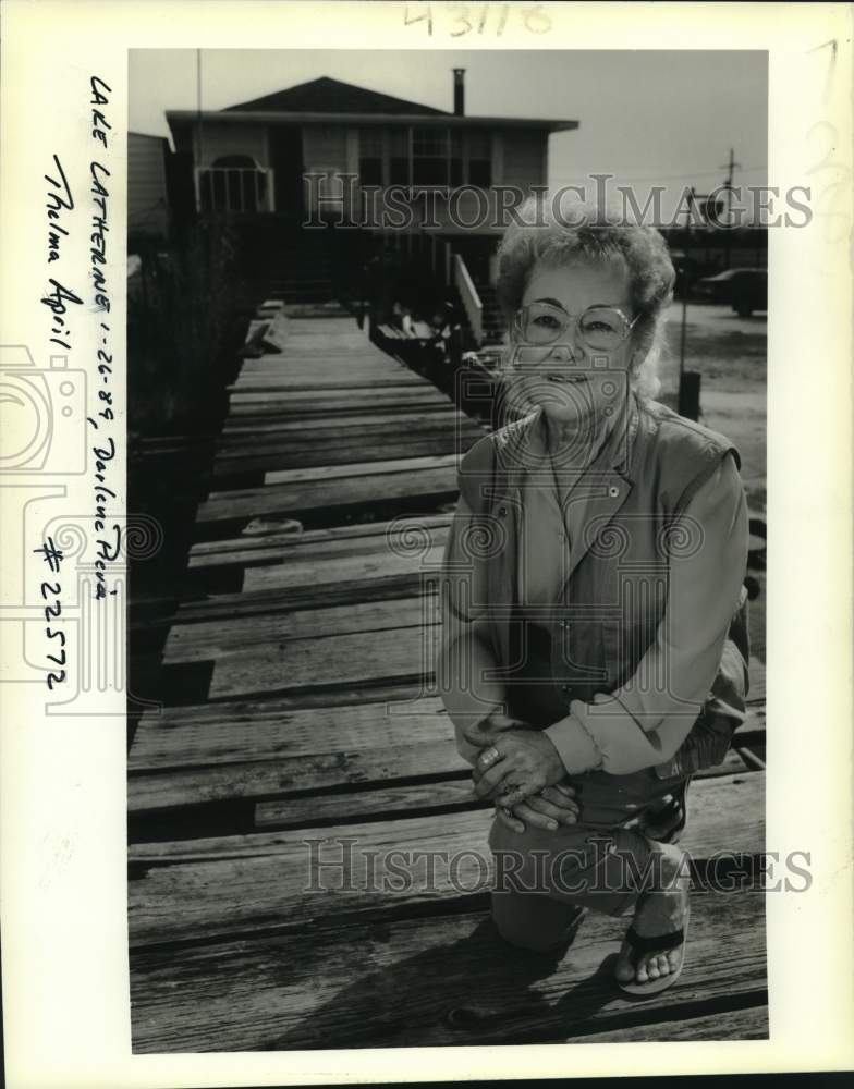 1989 Press Photo Thelma April, Community organizer for Lake Catherine - Historic Images