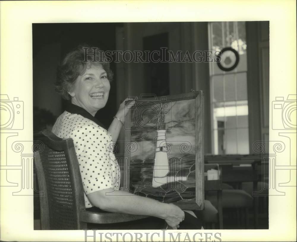 1991 Press Photo Pat Laing will be teaching glass art course at the YWCA - Historic Images