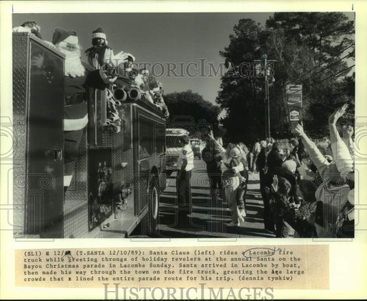 1989 Press Photo The Annual Santa on the Bayou Christmas Parade in Lacombe - Historic Images