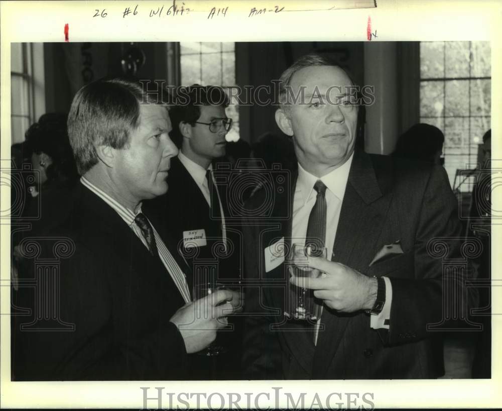 Press Photo Jimmy Johnson and Jerry Jones of the Cowboys at the Mayor&#39;s Party - Historic Images