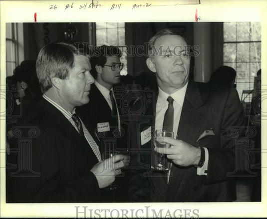 Press Photo Jimmy Johnson and Jerry Jones of the Cowboys at the Mayor's Party - Historic Images