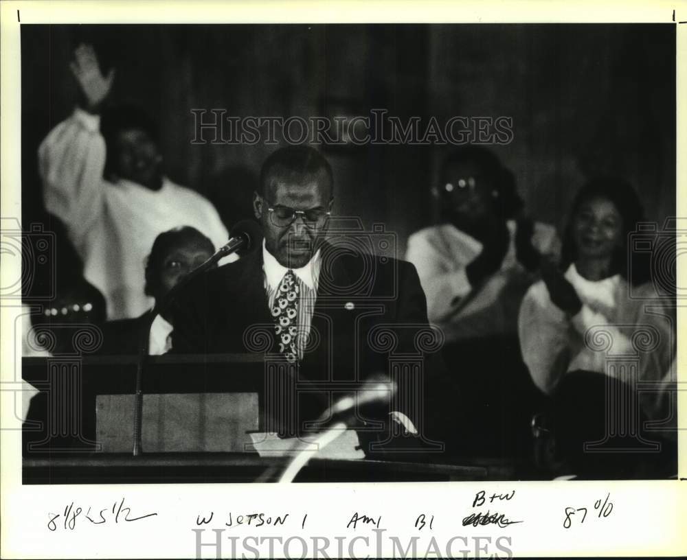 1993 Press Photo Raymond Jetson, Emotional Sermon at Star Hill Baptist Church - Historic Images