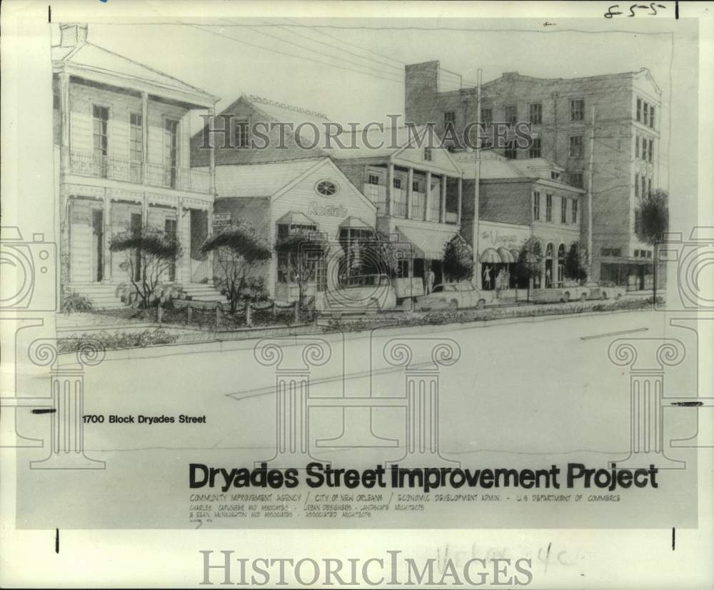 1974 Press Photo Dryades Street Improvement Project Illustration - nob66200-Historic Images