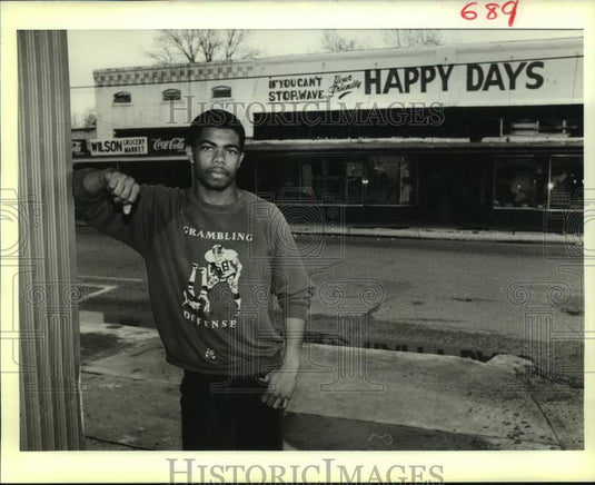 1989 Press Photo David Hopkins, a high school senior at Lake Providence - Historic Images