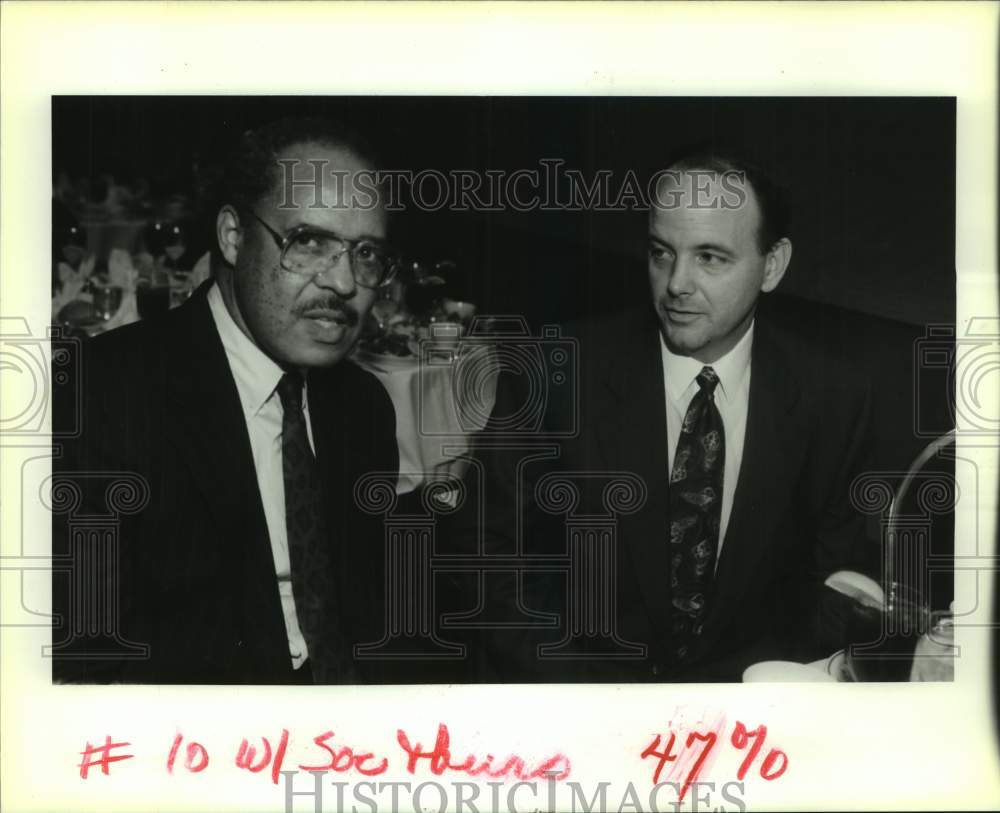 1991 Press Photo James Joseph, Ben Johnson at organization luncheon - Historic Images