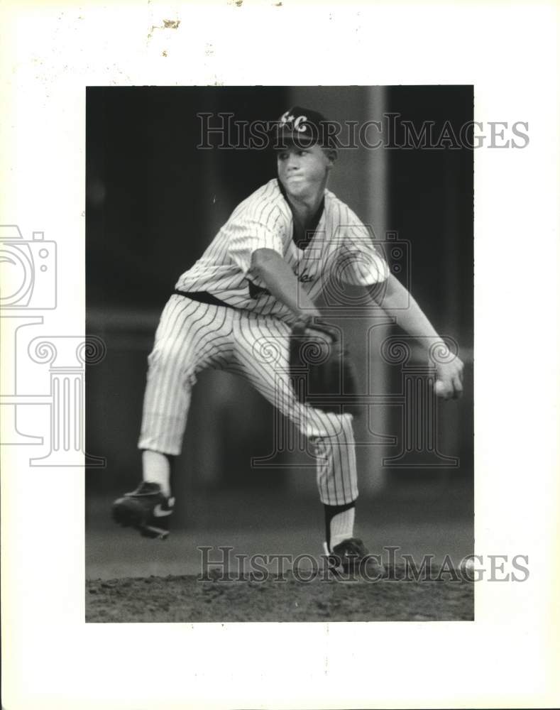 1993 Press Photo Cory Marcel Winds Up Pitch In Dixie Youth Baseball Tournament - Historic Images