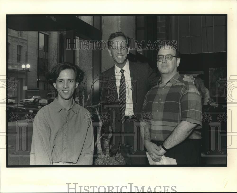 1990 Press Photo Sam McCarthy, Keith Marshall, &amp; Jay Boydstun, Lung Association. - Historic Images